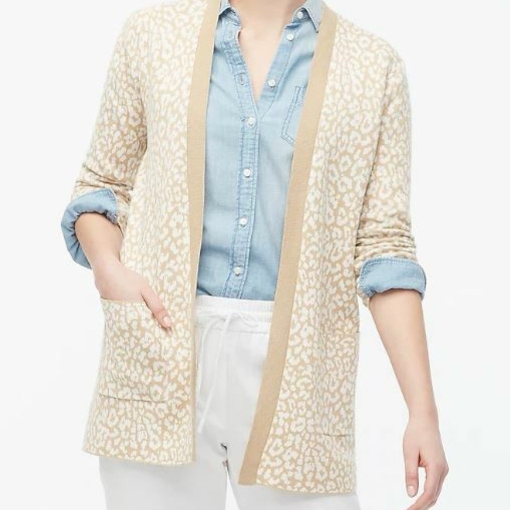 J Crew Cheetah Print Cardigan Size Small